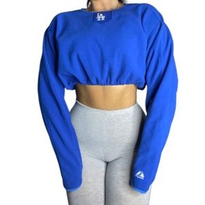 LA Dodgers Reworked Long-sleeve Crop Top
